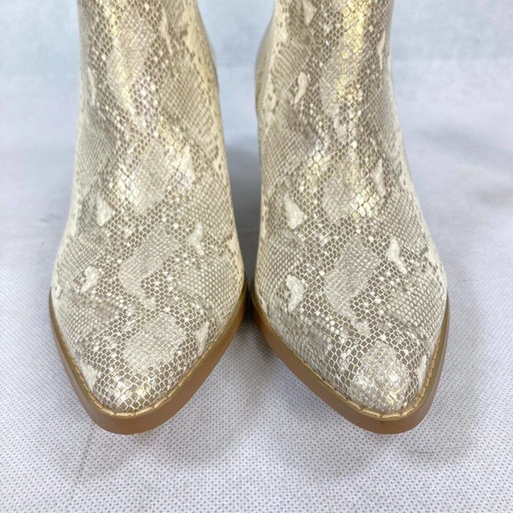 Coconuts‎ By Matisse Boots Womens Sz 6 Beige Ivory Gray Snakeskin Astoria NEW - Picture 3 of 8
